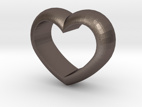 Heart Napkin Ring in Polished Bronzed Silver Steel