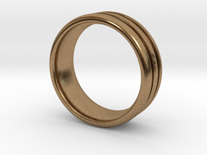 US10 O-Ring Ring: Glow (Plastic/Silver) in Natural Brass