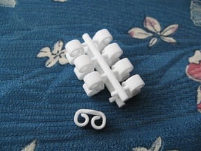Butterfly Retainers x8, for Ear Studs (Plastic) in White Processed Versatile Plastic