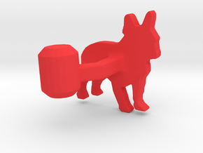 French Bulldog Cufflink in Red Processed Versatile Plastic