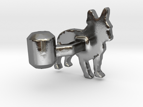 French Bulldog Cufflink in Polished Silver