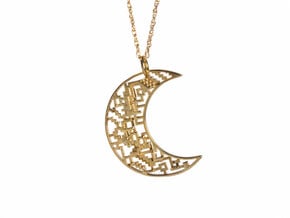 Moon Pendant in Polished Brass