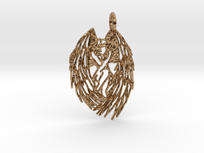Shy Angel Pendant in Polished Brass