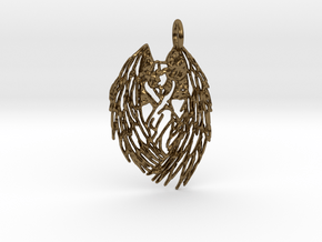 Shy Angel Pendant in Polished Bronze