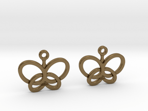 Custom Logo Earrings in Polished Bronze