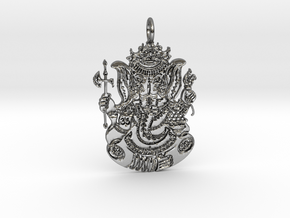 Ganesha Pendant in Polished Silver