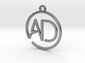 A & D monogram  Keychain in Natural Silver
