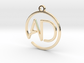 A & D monogram  Keychain in 14K Yellow Gold