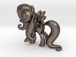 Fluttershy 1B Full Color - S2 in Polished Bronzed Silver Steel