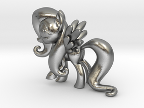 Fluttershy 1B Full Color - S2 in Natural Silver