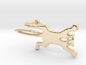 Panicked Cat Pendant in 14K Yellow Gold