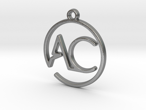 A & C monogram Pendant in Natural Silver