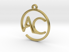 A & C monogram Pendant in Natural Brass