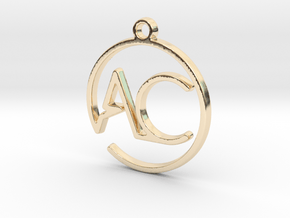 A & C monogram Pendant in 14K Yellow Gold