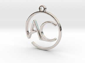 A & C monogram Pendant in Platinum