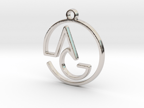 A & G Monogram Pendant in Platinum