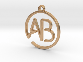 A & B Monogram Pendant in Natural Bronze