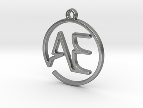A & E Monogram Pendant in Natural Silver