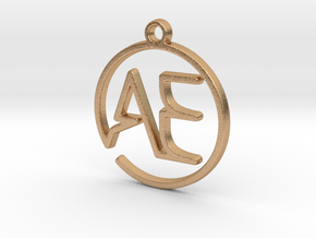 A & E Monogram Pendant in Natural Bronze