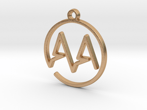 A & A Monogram Pendant in Natural Bronze
