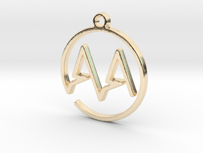A & A Monogram Pendant in 14K Yellow Gold
