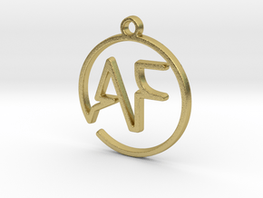 A & F Monogram Pendant in Natural Brass