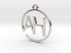 A & H Monogram Pendant in Platinum