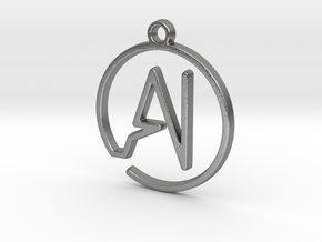 A & I Monogram Pendant in Natural Silver