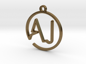 A & J Monogram Pendant in Natural Bronze