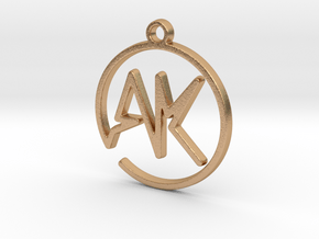 A & K Monogram Pendant in Natural Bronze