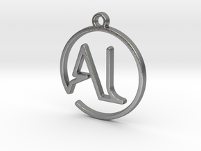 A & L Monogram Pendant in Natural Silver