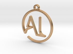 A & L Monogram Pendant in Natural Bronze