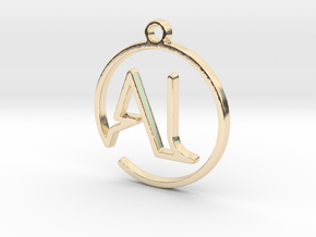 A & L Monogram Pendant in 14K Yellow Gold