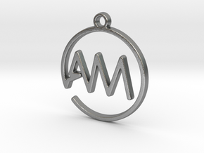 A & M Monogram Pendant in Natural Silver