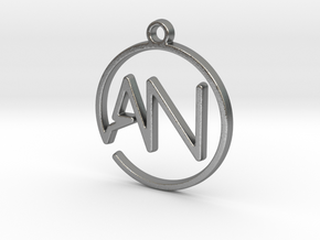 A & N Monogram Pendant in Natural Silver
