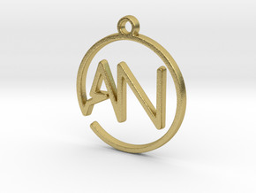 A & N Monogram Pendant in Natural Brass