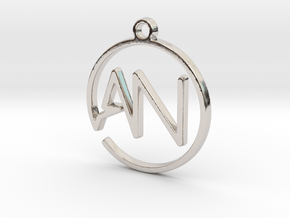 A & N Monogram Pendant in Platinum