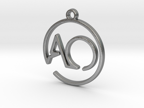 A & O Monogram Pendant in Natural Silver