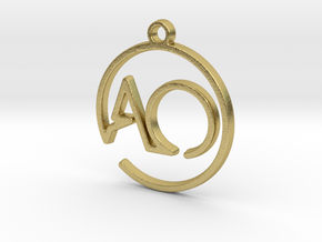 A & O Monogram Pendant in Natural Brass