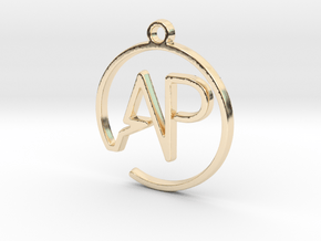 A & P Monogram Pendant in 14k Gold Plated Brass