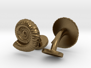 Ammonite Cufflinks in Natural Bronze