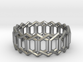 Geometric Ring 4- size 7 in Natural Silver