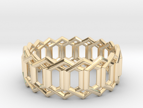 Geometric Ring 4- size 7 in 14k Gold Plated Brass