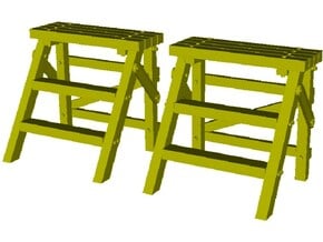 1/18 scale WWII Luftwaffe maintenance ladders x 2 in Tan Fine Detail Plastic