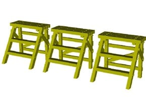 1/18 scale WWII Luftwaffe maintenance ladders x 3 in Clear Ultra Fine Detail Plastic