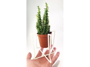 Plant holder elegant lines in White Natural Versatile Plastic