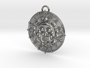 The gold of Cortez - Pirate's medallion in Polished Silver