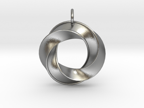 Mobius Pendant in Natural Silver