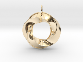 Mobius Pendant in 14k Gold Plated Brass