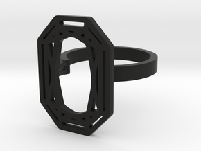 RECTANGLE DIAMOND RING in Black Natural Versatile Plastic: 8 / 56.75